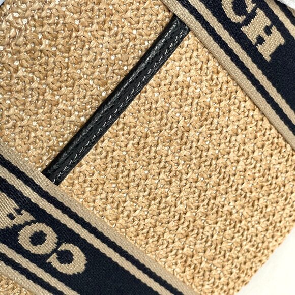 Coach Smith Tote 24 Small Leather Brown Straw Crossbody Bag CAL89 ORG PKG - Picture 9 of 11